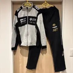 asicsA77 スエットジャージ上下セットアップ グレー/ブラック Mサイズ