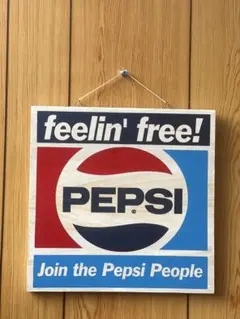 希少品【美品】PEPSI ペプシ 木製看板 feellin' free!のサムネイル