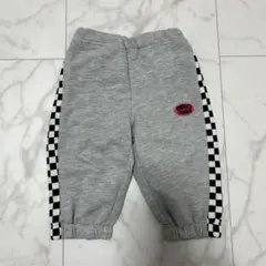 グレー チェッカー柄 スウェット パンツ 80cm