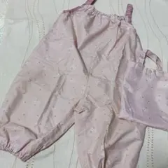 プレイウェア 砂場着 80-90cm ピンク 花柄