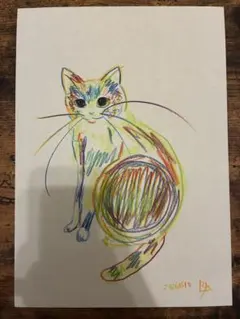 猫の絵　絵画　イラスト　ドローイング 猫の絵 絵画 イラスト ドローイング - メルカリ