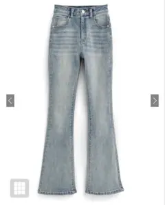 セミフレアデニムパンツ［cu508］ライトブルー