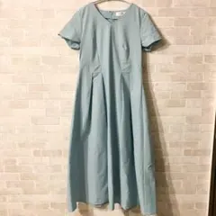 【新品】オペークドットクリップ　ドライタッチフィットアンドフレアワンピース