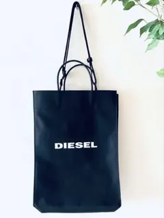 美品】DIESEL ディーゼル ロゴ入り スクエア 縦長トート ブラック完売 