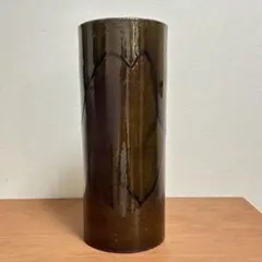 お値下げ！円柱花瓶　円筒花入　花器　フラワーベース　焼物　　シンプル　30cm