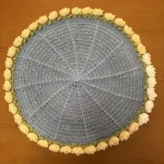 花束ブランケット　バラ　かぎ針編み 約70センチ