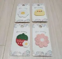 新品◇ベビー ヘアーコームピン ヘアピン 女の子 花 ひよこ いちご ４種セット