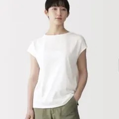 無印良品　天竺編みフレンチスリーブＴシャツ Sのサムネイル