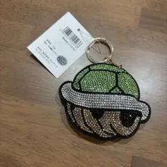 スーパーマリオ　ノコノコ　ミドリこうら　キラキラ　ラインストーン　キーホルダー