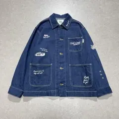 T18381 美品 アイスクリーム バックプリント ブラックデニム