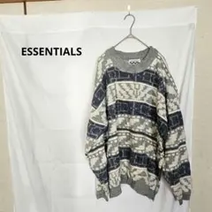 レディース 幾何学模様 長袖 ニットセーター 冬物 輸入古着