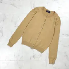 美品 JUSGLITTY ビジューボタンカーディガン キャメル サイズ2
