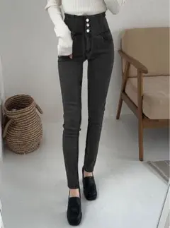 【GRL】ハイウエストストレッチスキニーパンツ ブラック M / 0504