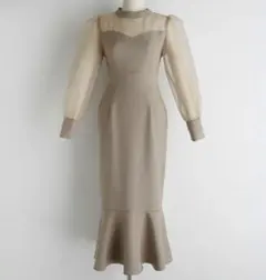 DHOLIC eeyou シアーマーメイドワンピース　ドレス