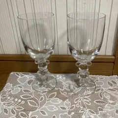ミッキー・ミニー型ガラスワイングラス 2個セット