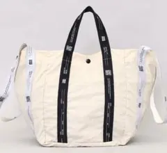 【新品】COOCO クーコ★ モノトーンロゴテープｘ２WAYダブルハンドルトートのサムネイル
