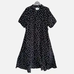 25SS美品】BEARDSLEY ドットミディワンピース ブラック 定価3万 - メルカリ