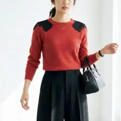 G9295*EPOCA エポカ☆極上アンゴラ☆ニット☆セーター☆赤レッド☆38