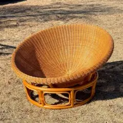 ビンテージ　ラタン　パパサンチェア　リゾート・ホテルテイスト　直径95㎝