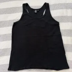 タンクトップ　Mサイズ　黒　リブ編み　綿100% メンズ