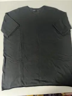 mizuiroind ダークグレーVネック チュニック 半袖