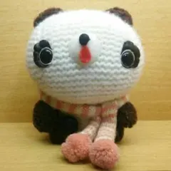 パンダ ぬいぐるみ あみぐるみ マフラー
