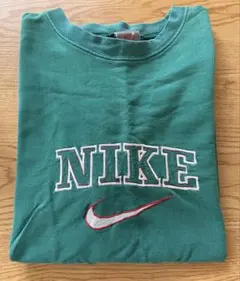 90年代銀タグ　NIKEロゴ刺繍Tシャツ