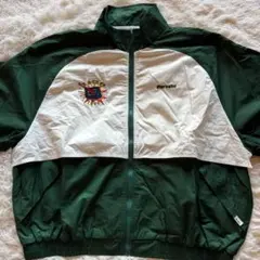 Perushu ナイロンジャケット 緑×白 P STAFF 1996 L