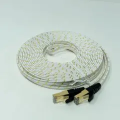 【未使用】AMPCOM LANケーブル 10m Cat7 ホワイト フラット型のサムネイル