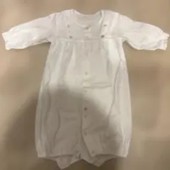 ファミリア　ホワイトロンパース 長袖 退院着　セレモニー着　お宮参り 50-60