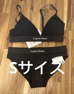 カルバンクライン　レディース上下セット 三角sブラ✖️ショーツ黒lw