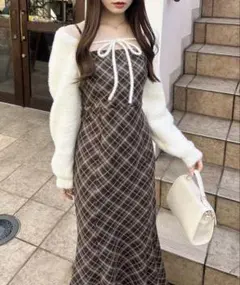 INGNI 【WEB限定】シャギーニットボレロ＋マーメイドワンピースセット