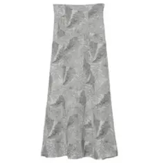 ★FRAY I.D　リーフジャガードナロースカート　アイボリー　ロング