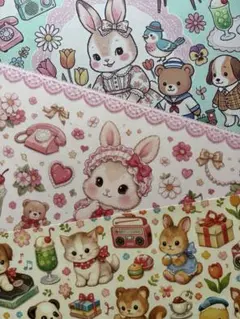 365 ワックスペーパー平袋 ヴィンテージアニマル ◎ねこ平袋