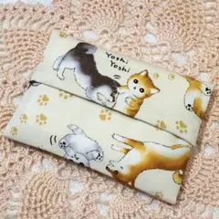 ハンドメイド　ポケットティッシュケース　犬　猫　肉球