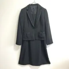 【希少サイズ　美品】　AVET お受験スーツ　ワンピース　ツイード　ラメ　L 黒