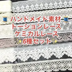 ❇✨ハンドメイド素材✨トーションレース/ケミカルレース 6種 Fセット