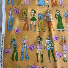 (523)KOKO SEKI 70年代風ファッションガールズ生地 45cm