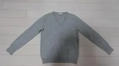ユニクロ　カシミヤグレー Vネック 長袖セーター