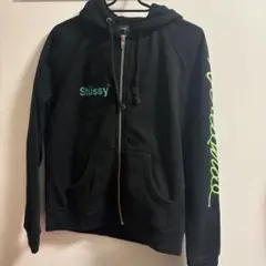 S*n様 ステューシー STUSSY ジップアップパーカー ブラック Mサイズ