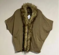 【新品未使用】ROSE BUD ファー付きニット ポンチョ風 ドルマン 秋冬