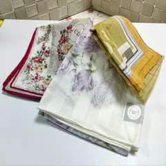 ○5347#0603 クリスチャンディオール/花柄ハンカチセット3枚組　0508