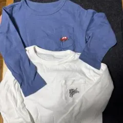 ユニクロ　UNIQLO 青と白の長袖Tシャツ 2枚セット