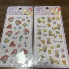 Disneyディズニープリンセスぷくぷくシール アリエル&ラプンツェル2枚セット