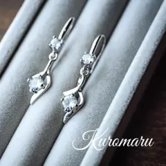 ＊高品質ピアス＊ モアサナイト ダイヤ ヴィジュ 大粒 小粒 2連豪華ピアス