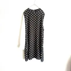 【ZARA】 ワンピ 長袖 ひざ丈 ドット柄 ブラック ホワイト シアー袖