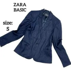 ザラベーシック テーラードジャケット ストライプ スペイン製 オフィス S