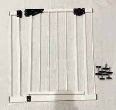 ホワイト ベビーゲート 金属製 開閉可能