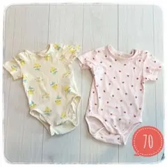 H&M ベビー肌着 70サイズ 2枚セット　半袖 ロンパース