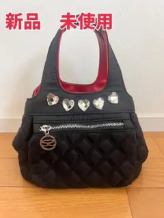 【SAVOY】キルティングトートバッグ 黒赤